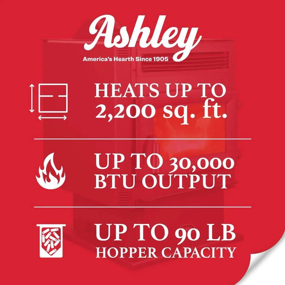 Ashley 2200 Sq. Ft. Pedestal Pellet Stove 90 LB. Hopper-Wi-Fi 4 Ashley 2200 Sq. Ft. Pedestal Pellet Stove 90 LB. Hopper-Wi-Fi - Image 4
