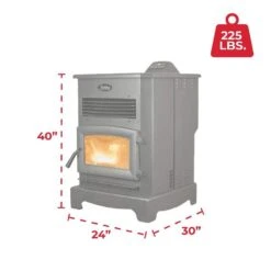 Ashley 3000 Sq. Ft. Pedestal Pellet Stove 170 Lbs. Hopper-Wifi -Fire Place Store ashley hearth products pellet stoves ap5622 w 40 1000