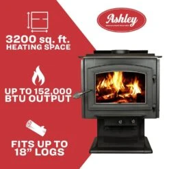 3,200 Sq. Ft. EPA Certified Pedestal Wood Burning Stove With Blower 13 3,200 Sq. Ft. EPA Certified Pedestal Wood Burning Stove With Blower -Fire Place Store ashley hearth products wood stoves aw3200e p c3 1000