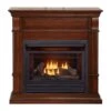 26,000 BTU Vent Free Natural Gas Fireplace System And Auburn Cherry Mantel With Remote Control