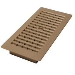 4 In. X 10 In. Taupe Plastic Floor Register With Damper Box