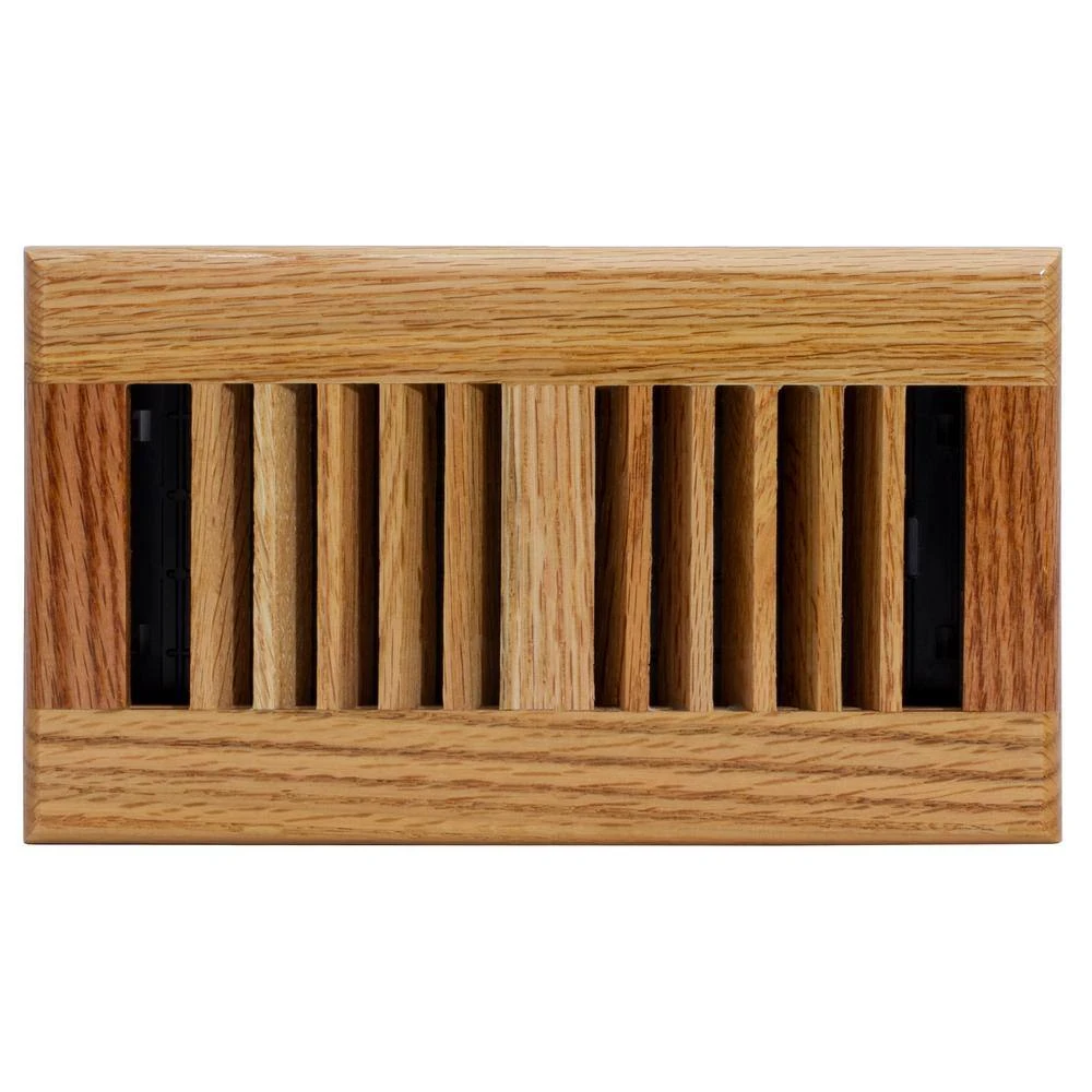 4 In. X 8 In. Wood Natural Oak Louvered Register 2 4 In. X 8 In. Wood Natural Oak Louvered Register - Image 2