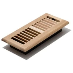 4 In. X 10 In. Unfinished Oak Louvered Flushmount Register