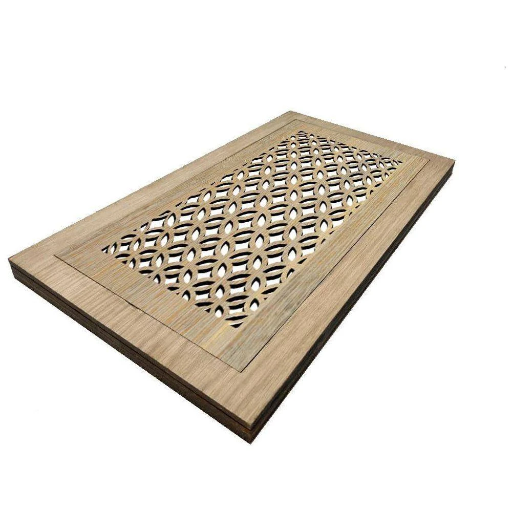Stellar Duct Opening Size 6 X 12-Overall Size 9 X 15 3D Circles Design Hardwood Floor Register Flush Mount With Installation Box 2 Stellar Duct Opening Size 6 X 12-Overall Size 9 X 15 3D Circles Design Hardwood Floor Register Flush Mount With Installation Box - Image 2