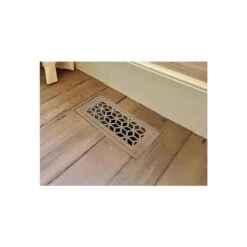 Stellar Duct Opening Size 4 X 10-Overall Size 7 X 13 Cubes Design Hardwood Floor Register Flush Mount With Installation Box -Fire Place Store beige cream stellar registers grilles 034 003 0410 1f 1000