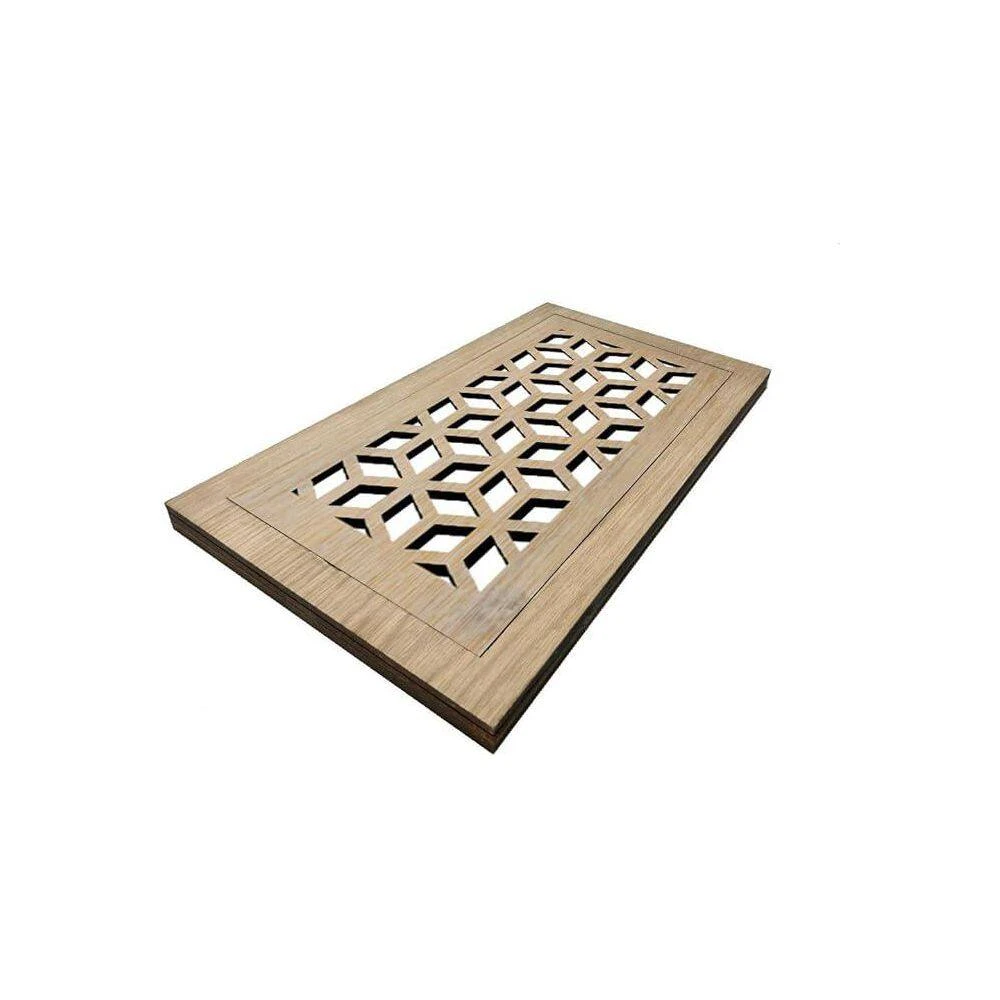Stellar Duct Opening Size 6 X 12-Overall Size 9 X 15 Cubes Design Hardwood Floor Register Flush Mount With Installation Box 2 Stellar Duct Opening Size 6 X 12-Overall Size 9 X 15 Cubes Design Hardwood Floor Register Flush Mount With Installation Box - Image 2