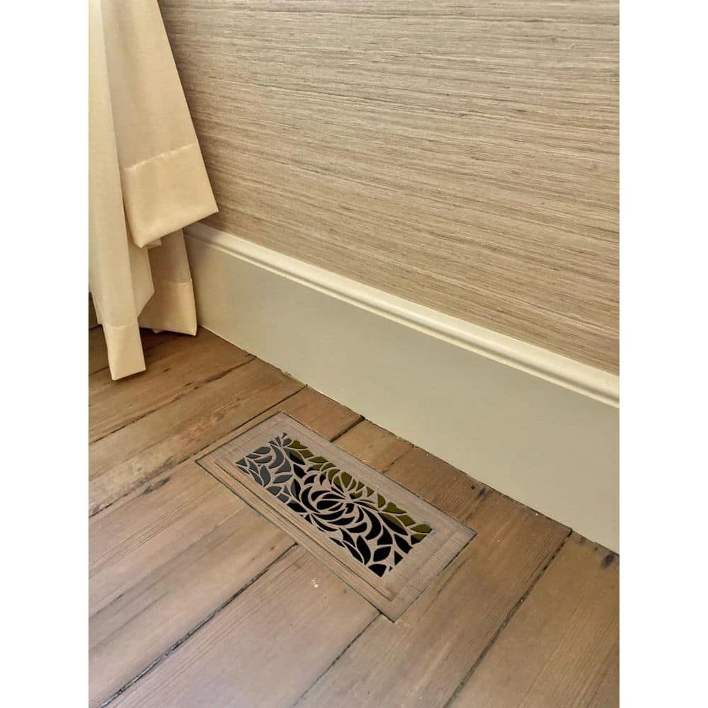 Stellar Duct Opening Size 6x12 - Overall Size 9x15 Leaves Design Hardwood Floor Register Flush Mount With Installation Box 5 Stellar Duct Opening Size 6x12 - Overall Size 9x15 Leaves Design Hardwood Floor Register Flush Mount With Installation Box - Image 5