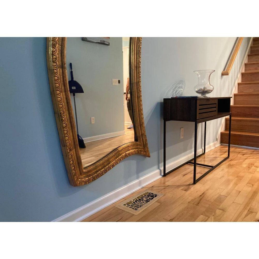 Stellar Duct Opening Size 6x12 - Overall Size 9x15 Leaves Design Hardwood Floor Register Flush Mount With Installation Box 6 Stellar Duct Opening Size 6x12 - Overall Size 9x15 Leaves Design Hardwood Floor Register Flush Mount With Installation Box - Image 6