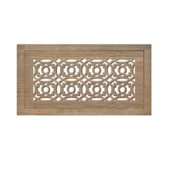 Stellar Duct Opening Size 6x10 - Overall Size 9x13 Moroccan Design Hardwood Floor Register Flush Mount With Installation Box