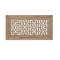 Stellar Duct Opening Size 6x12 - Overall Size 9x15 Oriental Design Hardwood Floor Register Flush Mount With Installation Box