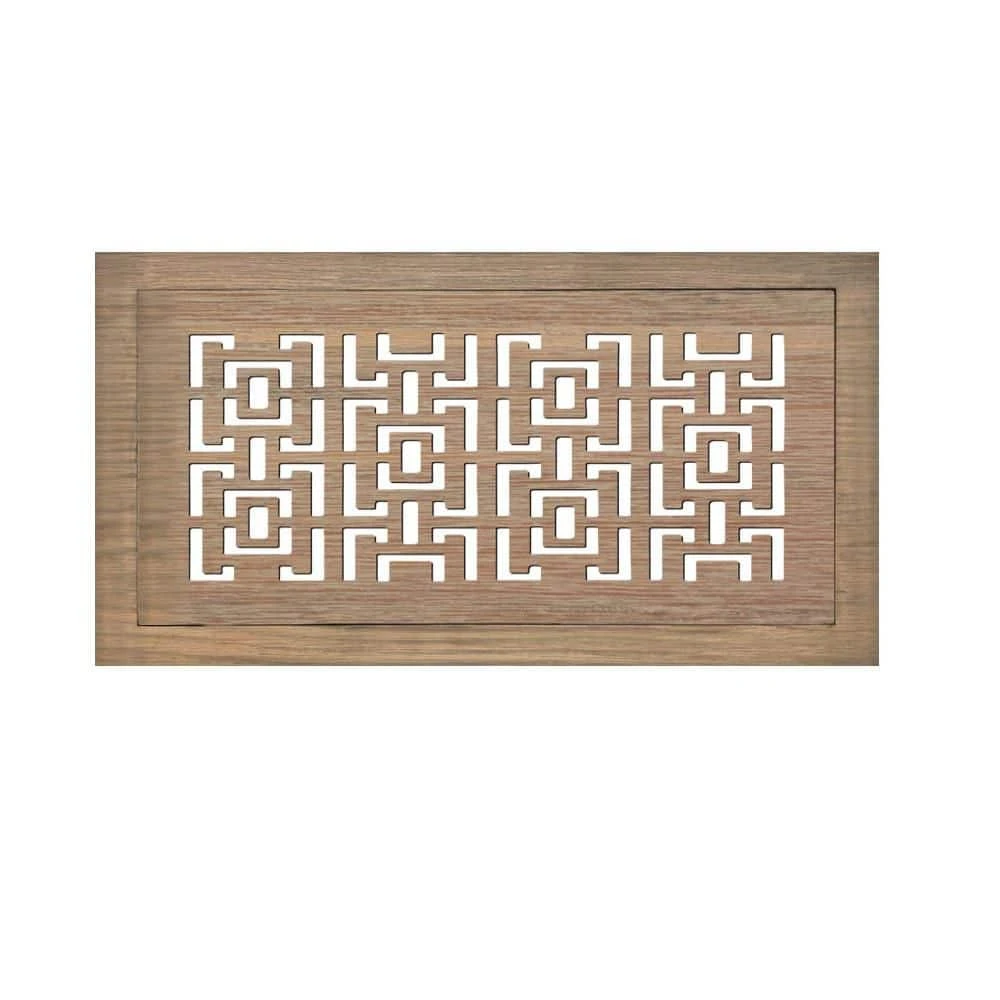 Stellar Duct Opening Size 6x12 - Overall Size 9x15 Oriental Design Hardwood Floor Register Flush Mount With Installation Box 1 Stellar Duct Opening Size 6x12 - Overall Size 9x15 Oriental Design Hardwood Floor Register Flush Mount With Installation Box