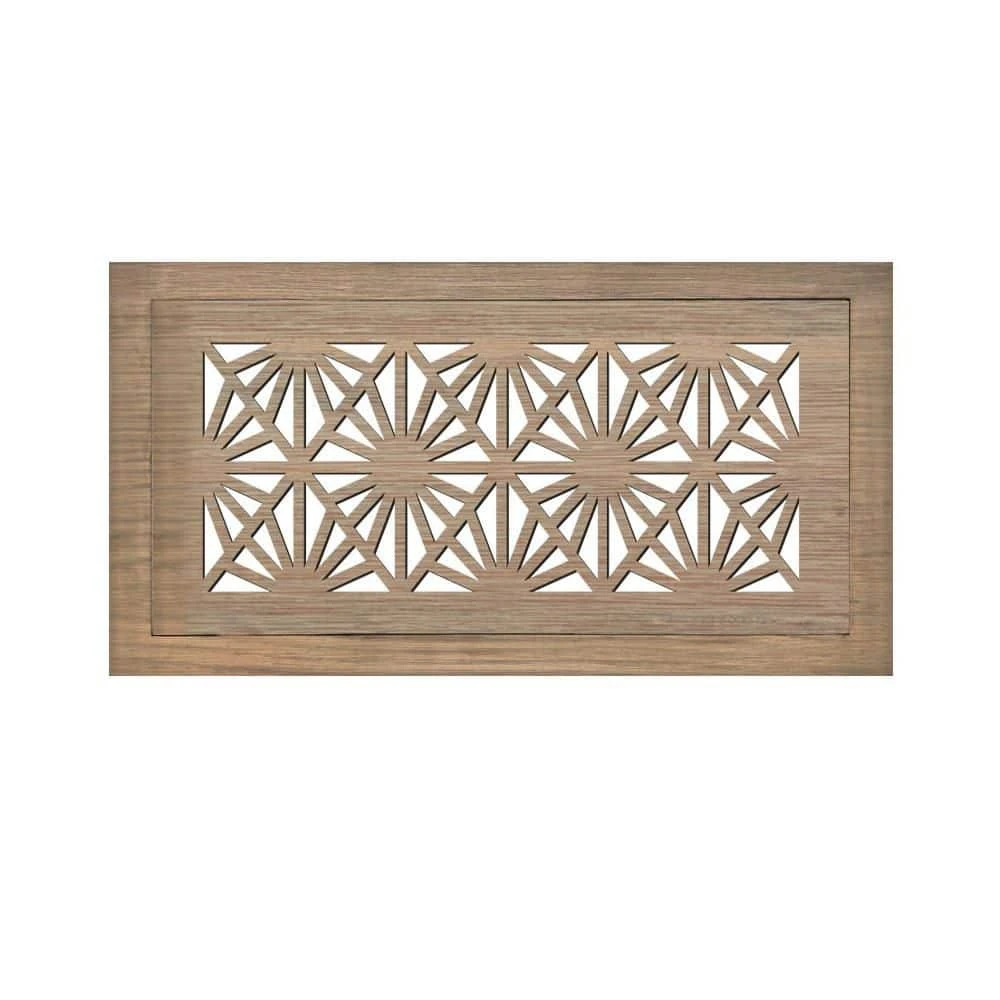 Stellar Duct Opening Size 6x12 - Overall Size 9x15 Sunburst Design Hardwood Floor Register Flush Mount With Installation Box 1 Stellar Duct Opening Size 6x12 - Overall Size 9x15 Sunburst Design Hardwood Floor Register Flush Mount With Installation Box