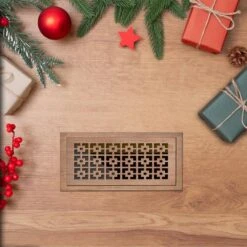 Stellar Duct Opening Size 6x10 - Overall Size 9x13 Catalina Design Hardwood Floor Register Flush Mount With Installation Box -Fire Place Store beige cream stellar registers grilles 034 011 0610 fa 1000