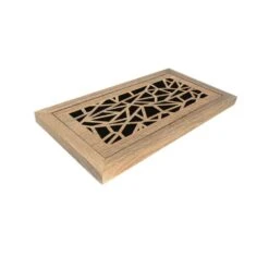 Stellar Duct Opening Size 4x10 - Overall Size 7x13 Triangles Design Hardwood Floor Register Flush Mount With Installation Box -Fire Place Store beige cream stellar registers grilles 034 012 0410 4f 1000