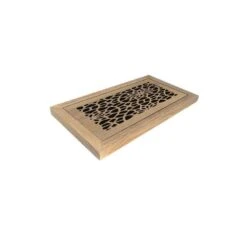 Stellar Duct Opening Size 6x10 - Overall Size 9x13 Floral Design Hardwood Floor Register Flush Mount With Installation Box -Fire Place Store beige cream stellar registers grilles 034 014 0610 4f 1000
