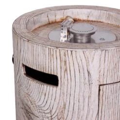 16 In. W X 25 In. H Round Ore Powder Propane Beige Fire Pit With Waterproof Cover -Fire Place Store beige tiramisubest fire pit kits foxyp200163 44 1000