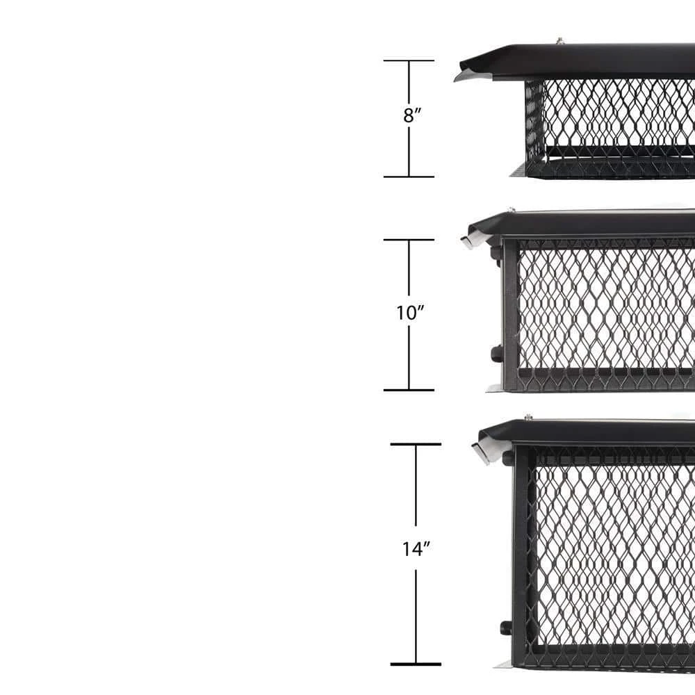 10 In. X 10 In. X 8 In. H Chimney Cap In Black Galvanized Steel 2 10 In. X 10 In. X 8 In. H Chimney Cap In Black Galvanized Steel - Image 2