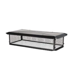 26 In. X 14 In. X 10 In. H Chimney Cap In Black Galvanized Steel