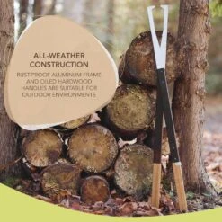 Fire Tongs Precision Log Grabbers -Fire Place Store black anodized aluminum outdoor fireplaces ftblk 1f 1000