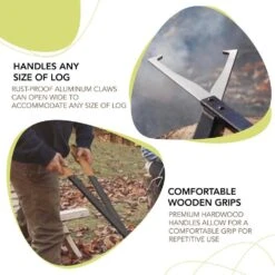 Fire Tongs Precision Log Grabbers -Fire Place Store black anodized aluminum outdoor fireplaces ftblk c3 1000