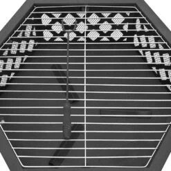 24 In. X 8.25 In. Outdoor Hex-Shaped Patio Firebowl Portable Wood Fire Pit With Spark Screen Cover, Poker And Grill 7 24 In. X 8.25 In. Outdoor Hex-Shaped Patio Firebowl Portable Wood Fire Pit With Spark Screen Cover, Poker And Grill -Fire Place Store black barton wood burning fire pits 96811 h1 1f 1000