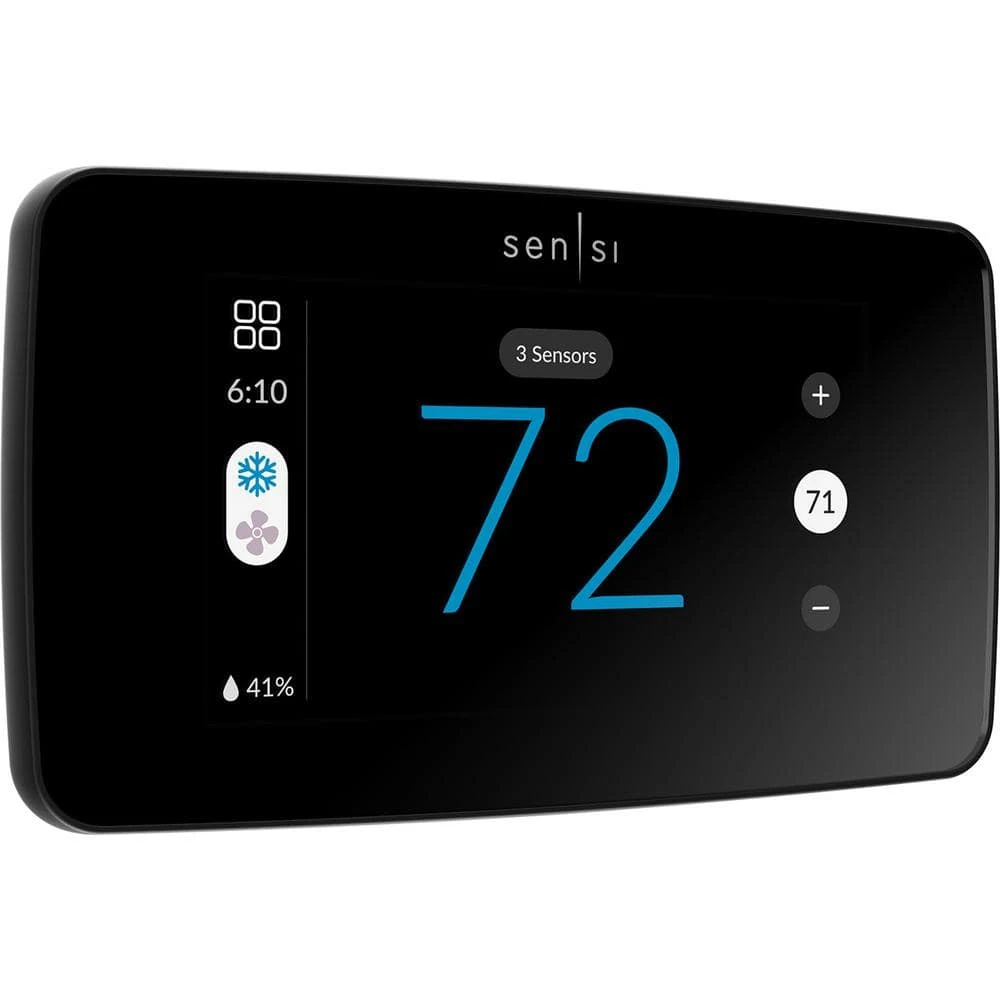 Sensi Touch 2 Wi-Fi 7-Day Programmable Thermostat, Touchscreen Color Display, Data Privacy, C-Wire Required-Black 1 Sensi Touch 2 Wi-Fi 7-Day Programmable Thermostat, Touchscreen Color Display, Data Privacy, C-Wire Required-Black