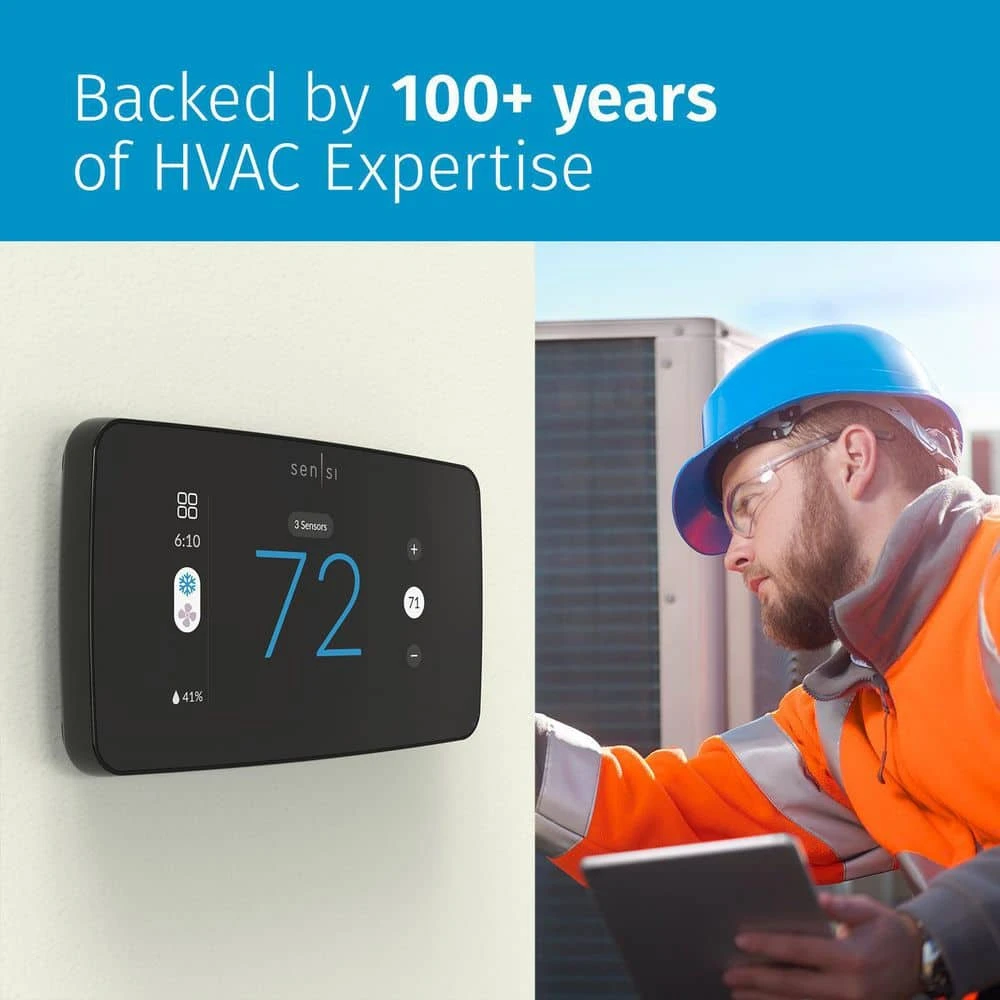 Sensi Touch 2 Wi-Fi 7-Day Programmable Thermostat, Touchscreen Color Display, Data Privacy, C-Wire Required-Black 10 Sensi Touch 2 Wi-Fi 7-Day Programmable Thermostat, Touchscreen Color Display, Data Privacy, C-Wire Required-Black - Image 10