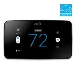 Sensi Touch 2 Wi-Fi 7-Day Programmable Thermostat, Touchscreen Color Display, Data Privacy, C-Wire Required-Black 13 Sensi Touch 2 Wi-Fi 7-Day Programmable Thermostat, Touchscreen Color Display, Data Privacy, C-Wire Required-Black -Fire Place Store black beveled edge emerson programmable thermostats st76 a0 1000