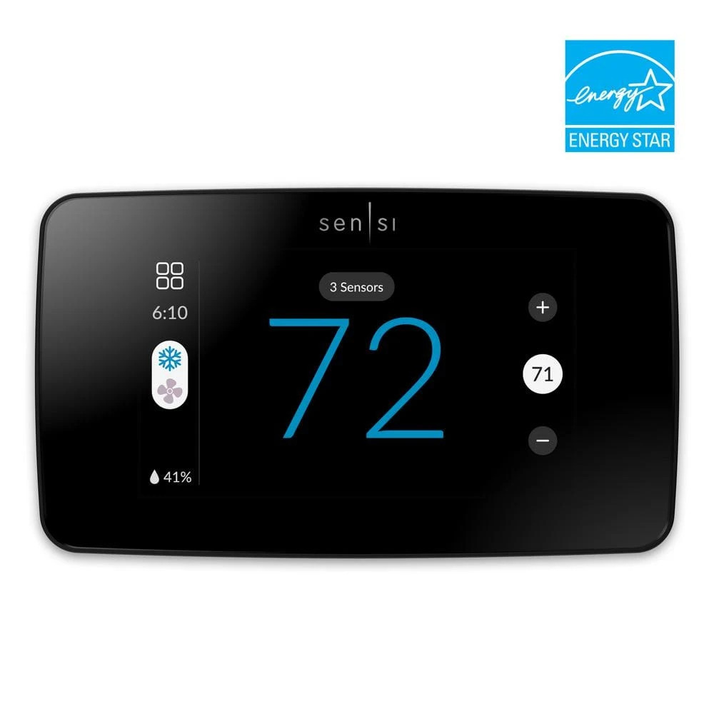 Sensi Touch 2 Wi-Fi 7-Day Programmable Thermostat, Touchscreen Color Display, Data Privacy, C-Wire Required-Black 3 Sensi Touch 2 Wi-Fi 7-Day Programmable Thermostat, Touchscreen Color Display, Data Privacy, C-Wire Required-Black - Image 3
