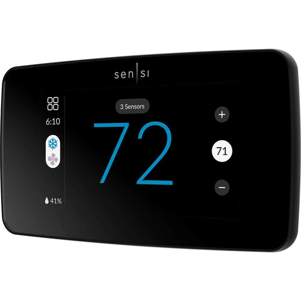 Sensi Touch 2 Wi-Fi 7-Day Programmable Thermostat, Touchscreen Color Display, Data Privacy, C-Wire Required-Black 2 Sensi Touch 2 Wi-Fi 7-Day Programmable Thermostat, Touchscreen Color Display, Data Privacy, C-Wire Required-Black - Image 2