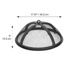 The Peak 18 In. Steel Round Domed Spark Screen And Screen Lift For Patio Fire Pit -Fire Place Store black blue sky outdoor living fire pit covers and accessories dsp2216 4f 1000