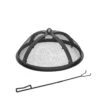 The Peak 18 In. Steel Round Domed Spark Screen And Screen Lift For Patio Fire Pit