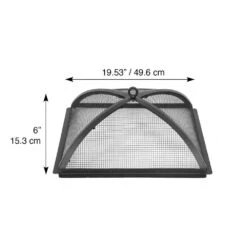 The Peak 20 In. Steel Square Domed Spark Screen And Screen Lift For Patio Fire Pit -Fire Place Store black blue sky outdoor living fire pit covers and accessories dsp22sq 4f 1000
