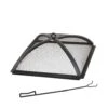 The Peak 20 In. Steel Square Domed Spark Screen And Screen Lift For Patio Fire Pit