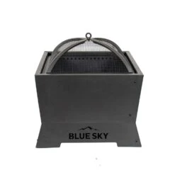 The Peak 20 In. Steel Square Domed Spark Screen And Screen Lift For Patio Fire Pit -Fire Place Store black blue sky outdoor living fire pit covers and accessories dsp22sq 66 1000