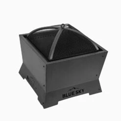 The Peak 20 In. Steel Square Domed Spark Screen And Screen Lift For Patio Fire Pit -Fire Place Store black blue sky outdoor living fire pit covers and accessories dsp22sq 77 1000