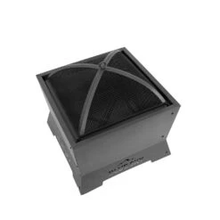 The Peak 20 In. Steel Square Domed Spark Screen And Screen Lift For Patio Fire Pit -Fire Place Store black blue sky outdoor living fire pit covers and accessories dsp22sq c3 1000
