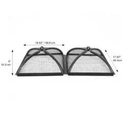 The Peak 38 In. Steel Square Domed Spark Screens And Screen Lift For Rectangle Patio Fire Pit -Fire Place Store black blue sky outdoor living fire pit covers and accessories dsp38r 1f 1000