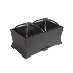 The Peak 38 In. Steel Square Domed Spark Screens And Screen Lift For Rectangle Patio Fire Pit -Fire Place Store black blue sky outdoor living fire pit covers and accessories dsp38r 4f 1000