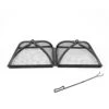 The Peak 38 In. Steel Square Domed Spark Screens And Screen Lift For Rectangle Patio Fire Pit