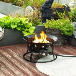 19 In. Black Steel Propane Gas Fire Pit -Fire Place Store black boosicavelly gas fire pits boaohof40b 31 1000