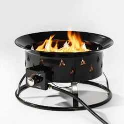 19 In. Black Steel Propane Gas Fire Pit -Fire Place Store black boosicavelly gas fire pits boaohof40b 76 1000
