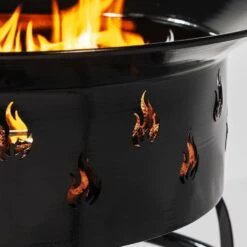 19 In. Black Steel Propane Gas Fire Pit -Fire Place Store black boosicavelly gas fire pits boaohof40b fa 1000