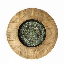 30 In. W Round 40000Btu Black Steel And MgO Tabletop Propane Outdoor Fire Pit Table With Lava Rocks -Fire Place Store black cenadinz gas fire pits ysgcw85304 1f 1000