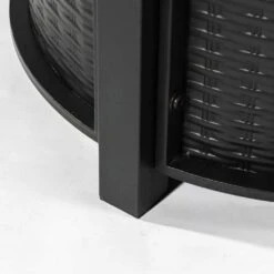 30 In. W Round 40000Btu Black Steel And MgO Tabletop Propane Outdoor Fire Pit Table With Lava Rocks -Fire Place Store black cenadinz gas fire pits ysgcw85304 fa 1000