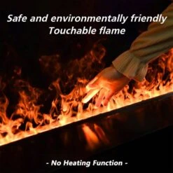 46 In. Smart Freestanding Electric Fireplace Inserts With APP Control In Black, Water Vapor Fireplace With Remote, Timer -Fire Place Store black edendirect freestanding electric fireplaces ed dan 120 4f 1000