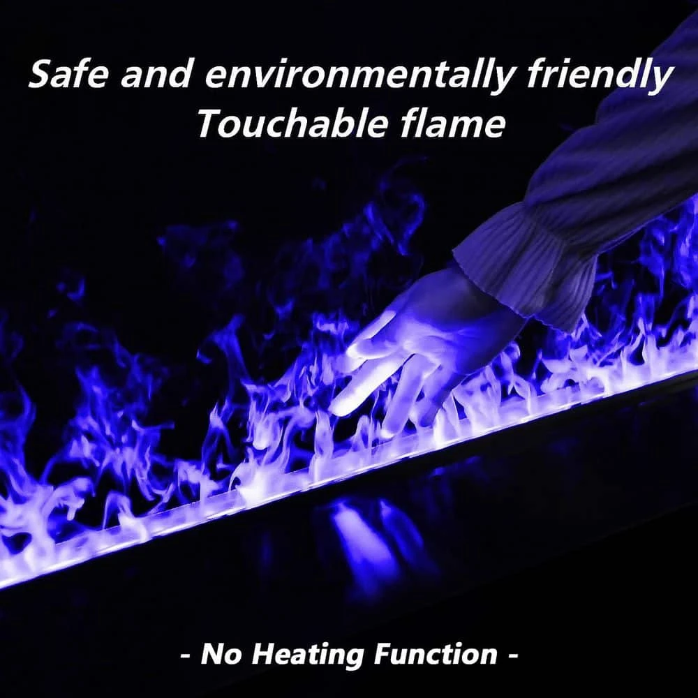 30 In. Recessed Freestanding Electric Fireplace In Black, Water Vapor Fireplace With Remote, Timer, Touch 9-Colors Flame 5 30 In. Recessed Freestanding Electric Fireplace In Black, Water Vapor Fireplace With Remote, Timer, Touch 9-Colors Flame - Image 5