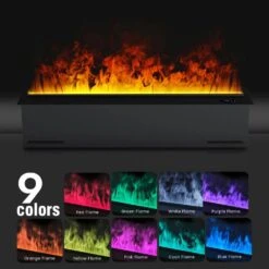 30 In. Recessed Freestanding Electric Fireplace In Black, Water Vapor Fireplace With Remote, Timer, Touch 9-Colors Flame 12 30 In. Recessed Freestanding Electric Fireplace In Black, Water Vapor Fireplace With Remote, Timer, Touch 9-Colors Flame -Fire Place Store black edendirect freestanding electric fireplaces ed rgb 80 4f 1000