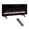 42 In. Wall Mount Electric Fireplace With Remote And Multi Color Flame & Emberbed, LED Light Heater In Black