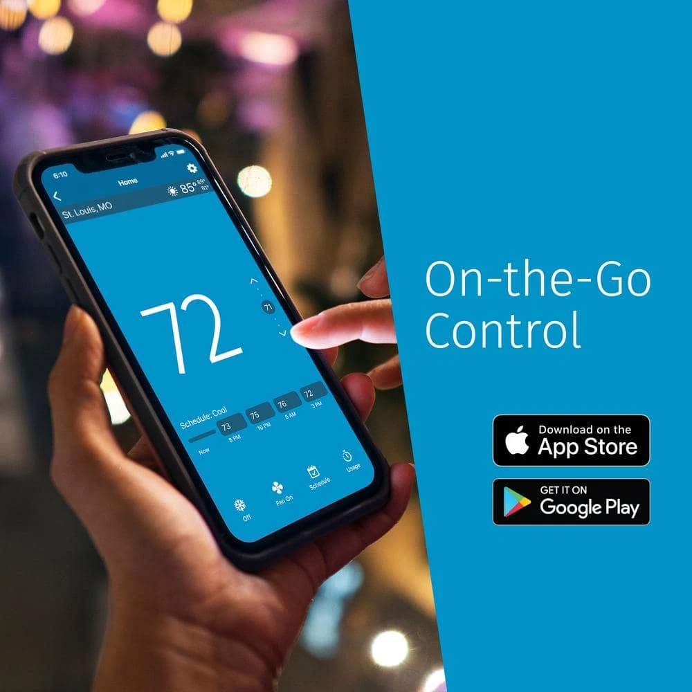 Emerson Sensi Lite Wi-Fi 7-Day Programmable Thermostat, Touchscreen Display, Data Privacy, C-Wire Not Required 6 Emerson Sensi Lite Wi-Fi 7-Day Programmable Thermostat, Touchscreen Display, Data Privacy, C-Wire Not Required - Image 6